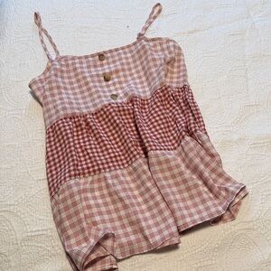 Paper Crane Red and White Plaid Top